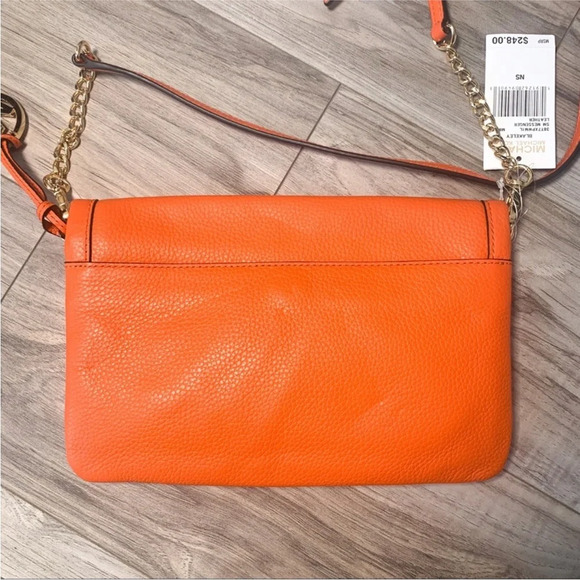 NWT Michael Kors Small Leather Crossbody Messenger - Mimosa - Picture 6 of 9